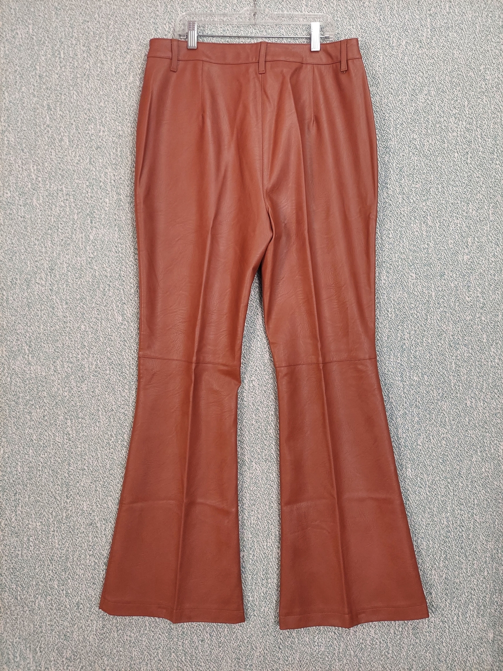 Faux Leather Flared Pants in Burnt Sienna